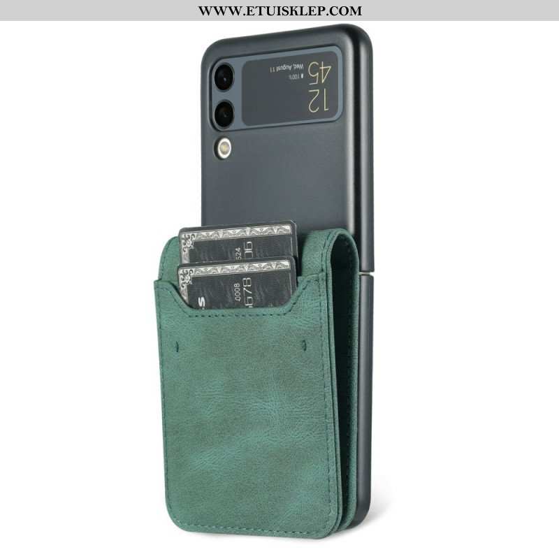 Etui do Samsung Galaxy Z Flip 3 5G Etui Folio Etui Na Karty I Pasek Z Efektem Skóry Azns